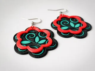 Flower earring view 2