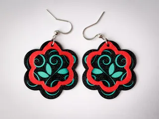 Flower earring view 4