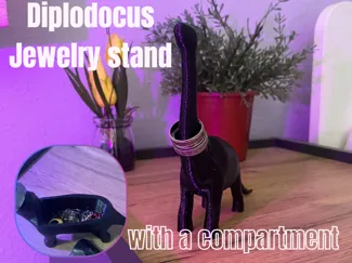 Diplodocus Jewelry stand with a compartment