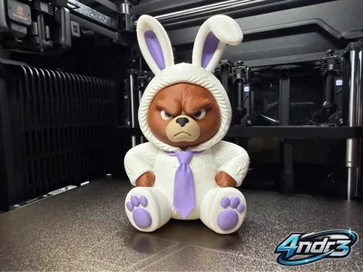 Cute Grumpy Bear Easter Bunny