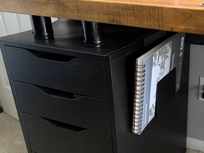 Under desk Sketchbook/Notebook holder