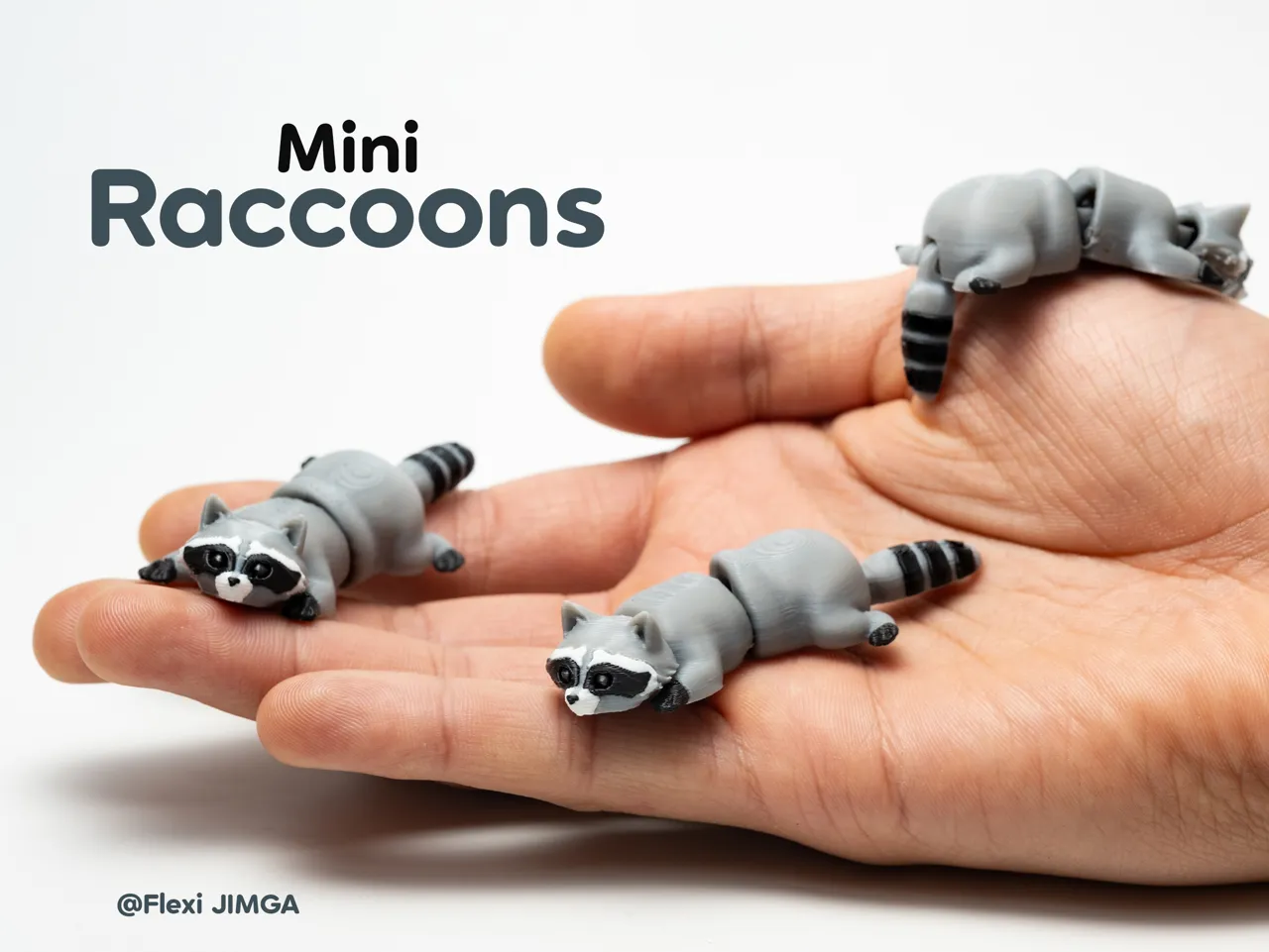 Tiny Raccoon – Articulated Keychain view 4