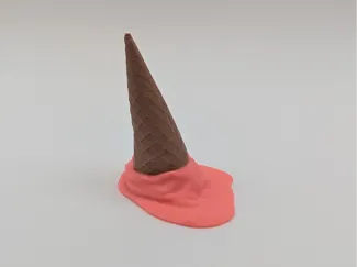 Melted ice cream cone