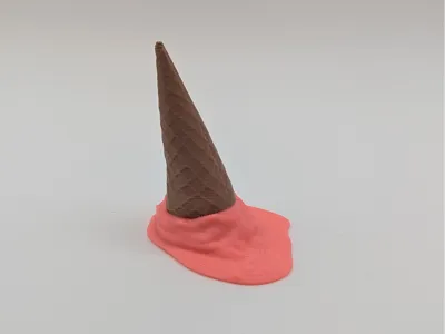 Melted ice cream cone