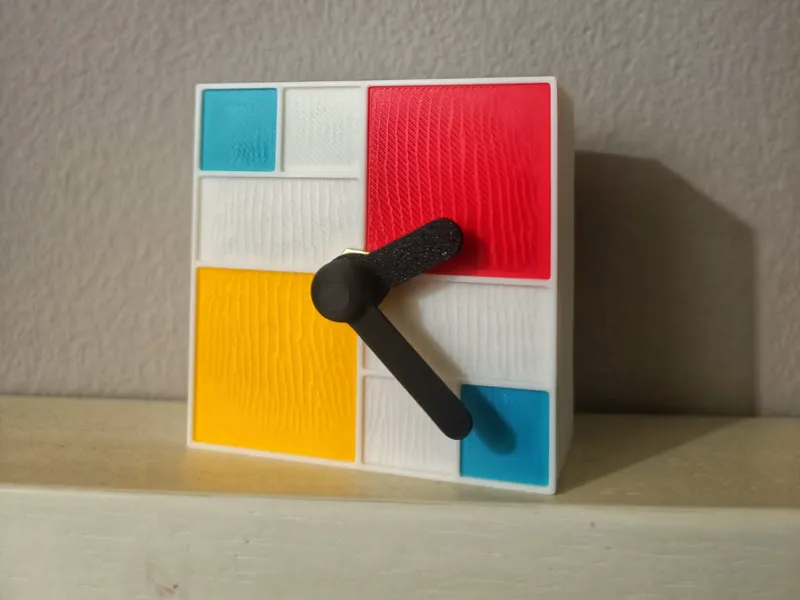 WORBY Mondrian Edition - Minimalist desk clock