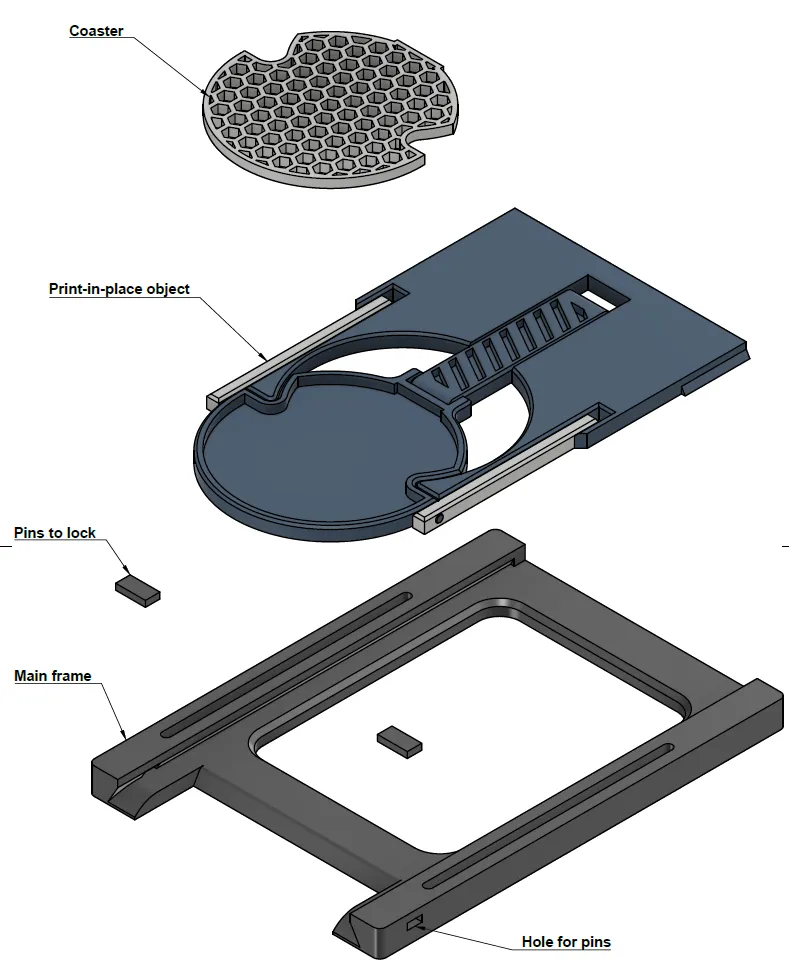 Parametric Foldable Under-Desk Cup Holder view 3