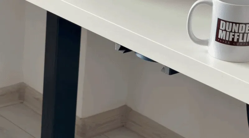 Parametric Foldable Under-Desk Cup Holder view 2