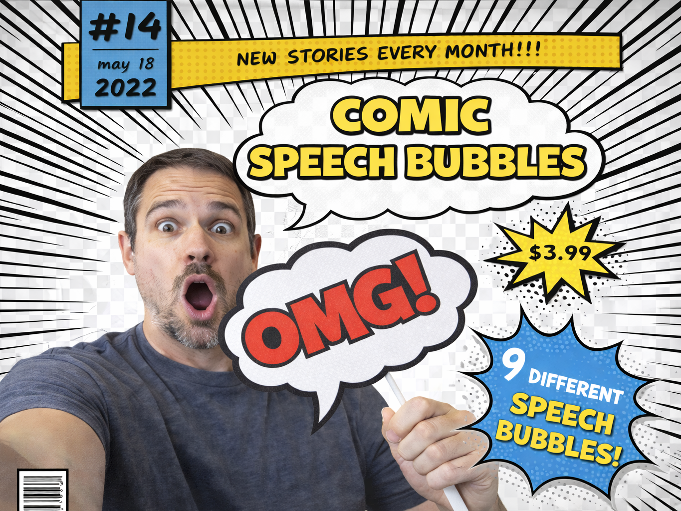 Comic Speech Bubble Props (9 Designs)