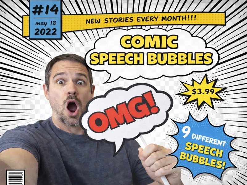 Comic Speech Bubble Props (9 Designs)