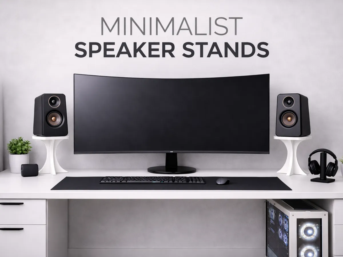 Modern Speaker Stand – Elegant Desk Audio Riser - Free 3D Print Model ...