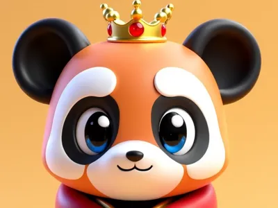 Panda King With crown