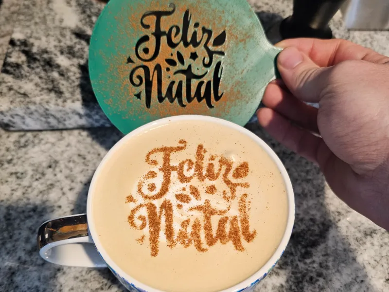 Perfect Feliz Natal Latte Art Stencil