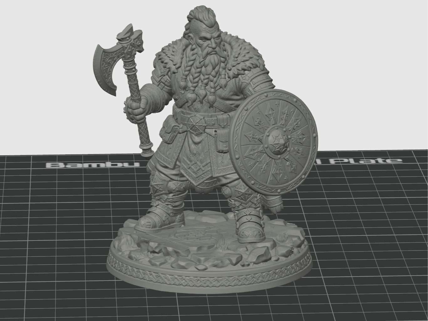 Dwarven Warlord – Axe and Shield Fantasy Miniature