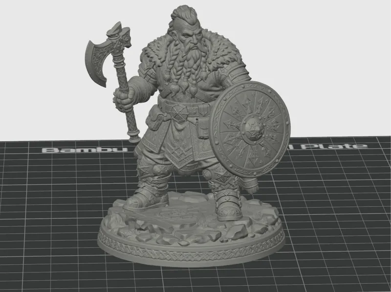 Dwarven Warlord – Axe and Shield Fantasy Miniature