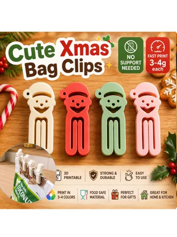 Clip o pieza de sujeción: Xmas Christmas Santa Cute Bag Clips – Paper Clip — vista de referencia 2