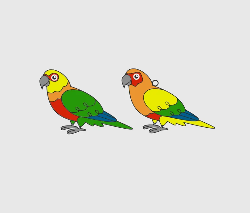 Aratinga Parrot Keychains