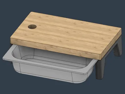 Cutting Board Stand with GN Tray for IKEA SKOGSTA