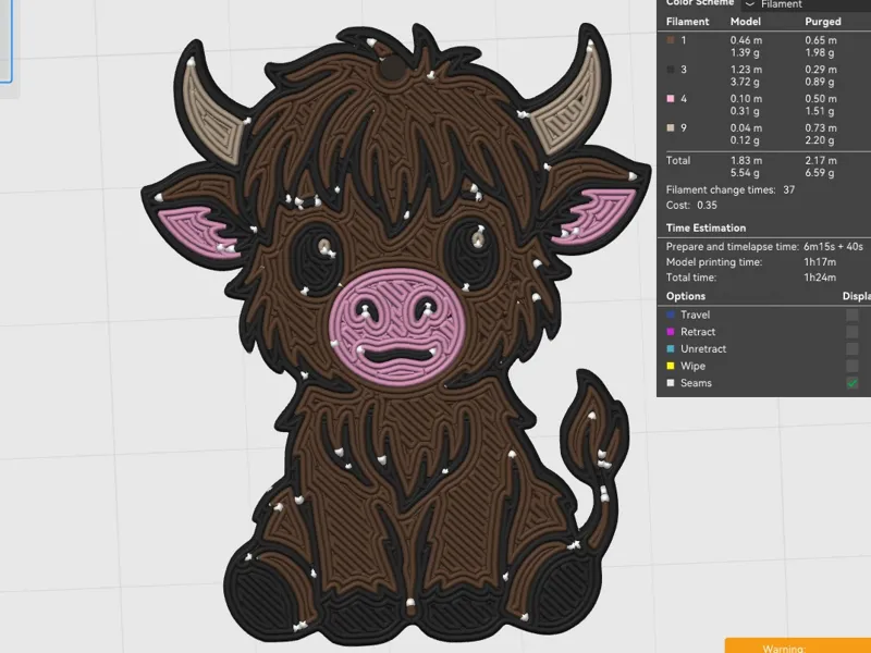 Highland cow can opener keychain