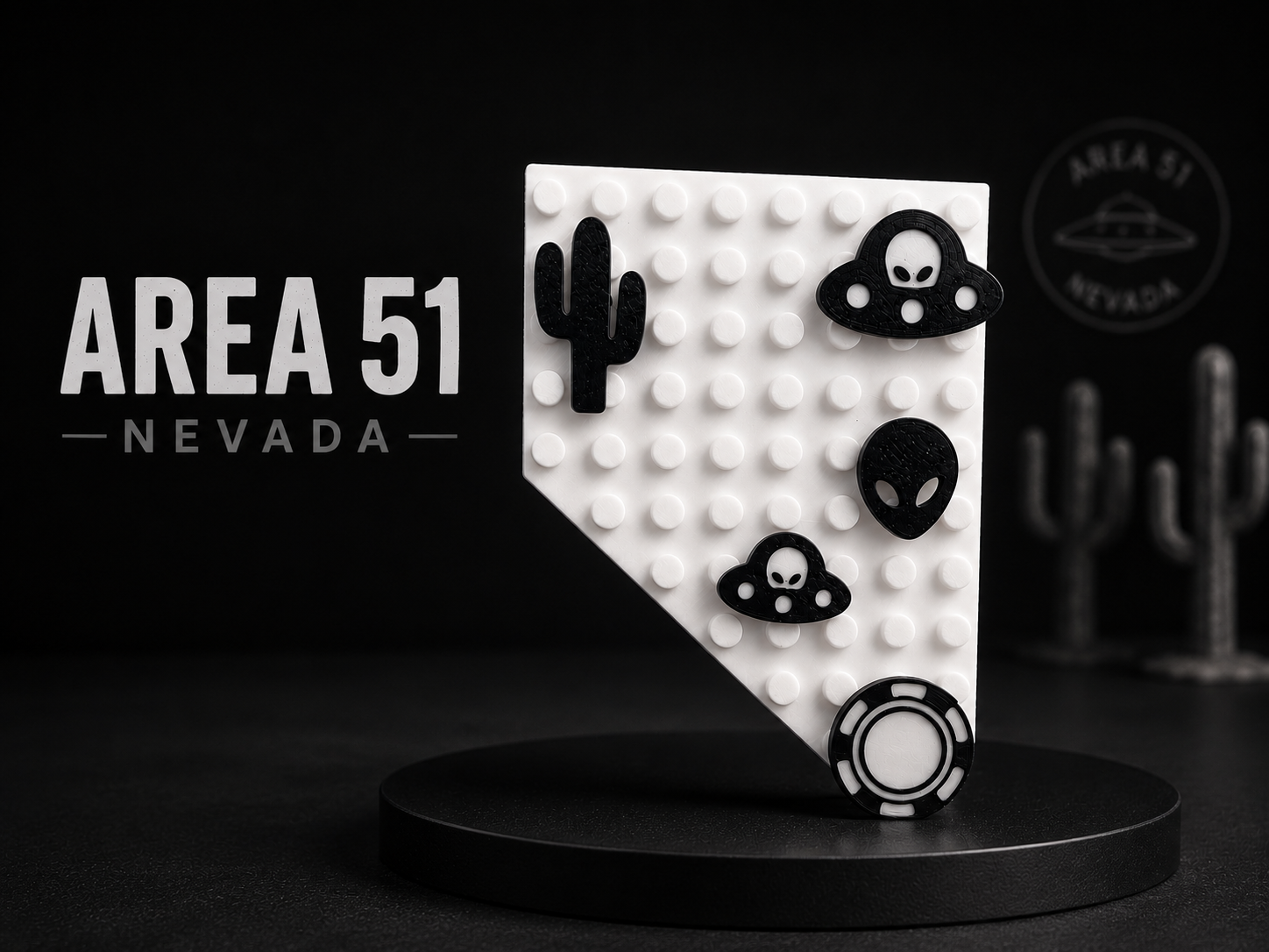 Nevada State Brick magnet with movable heart peg