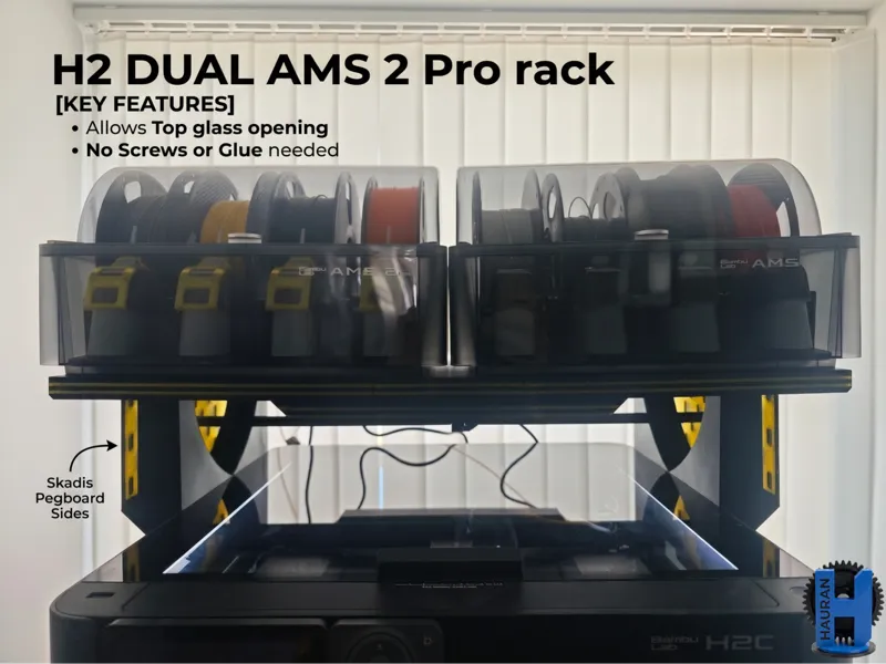 AMS 2 Pro Shelf H2S/H2C/H2D NO supports + skadis