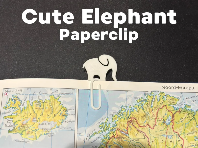 Cute Elephant Paperclip Bookmark