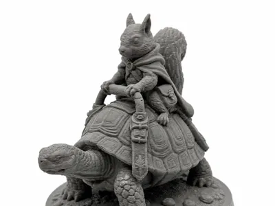 Tortoise Rider Scout – DnD Mini & Garden Companion