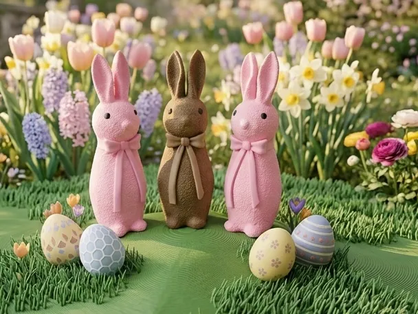 Osterhase mit Schleife