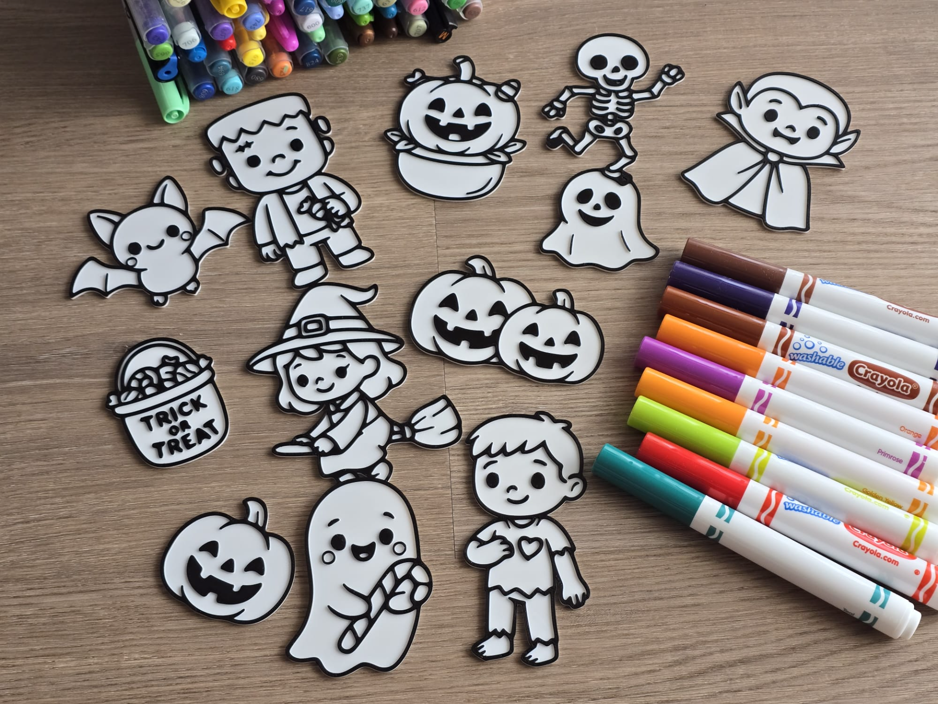 Halloween Costume Trick Treat Set Coloring Craft - 1