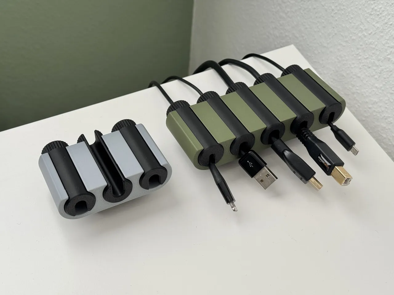 Desk cable management holder / cable organizer view 4