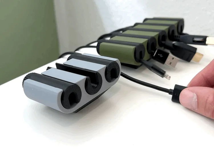 Desk cable management holder / cable organizer view 3