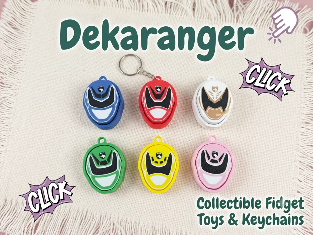 Objeto manipulable: Dekaranger Fidget Clicker Set. Referencia del modelo original.