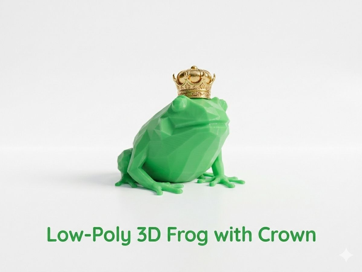 Low Poly & Nature Frog mit Krone