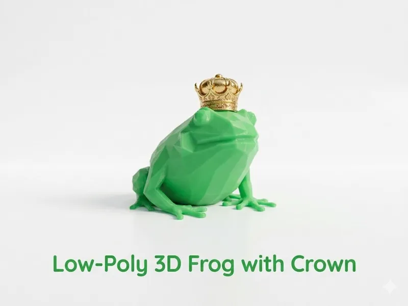 Low Poly & Nature Frog mit Krone