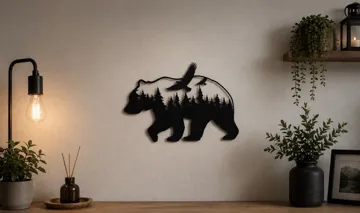 Cuadro decorativo en 3D: Bear Forest Wall Art — vista de referencia 3
