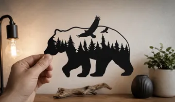 Cuadro decorativo en 3D: Bear Forest Wall Art — vista de referencia 2