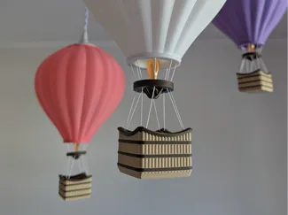 Basket with burner for hot air balloon