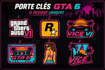 Llavero: Collection de Porte-Clés GTA 6 – 6 Designs — vista de referencia 2