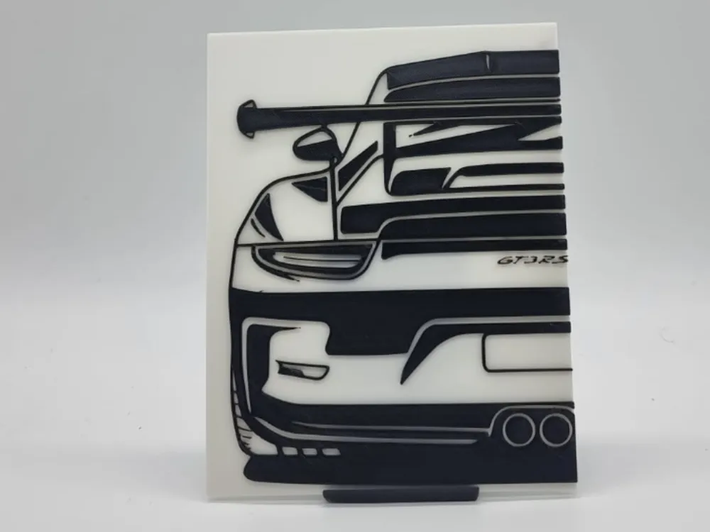 2D Wall Art Porsche GT3 RS - Free 3D Print Model - MakerWorld