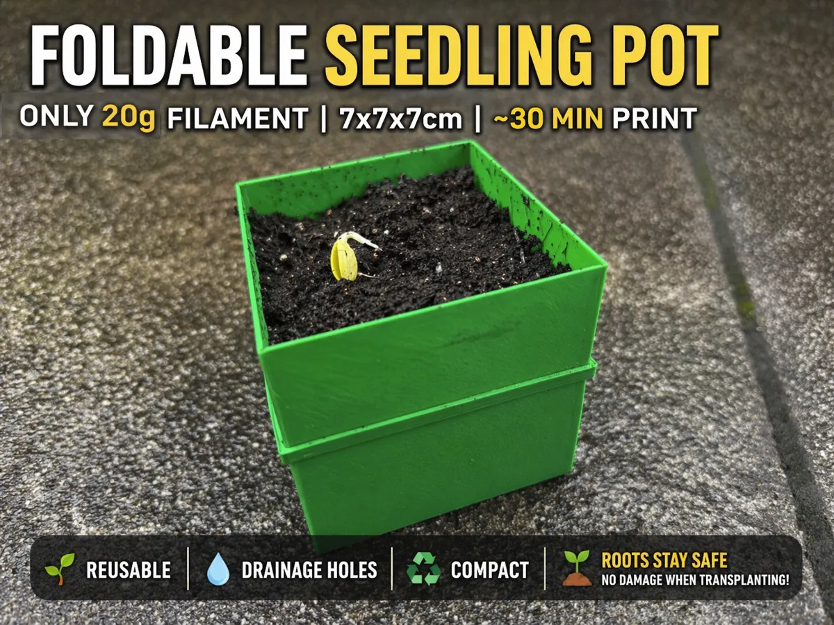 Foldable Plant Pot - prevents root damage - Free 3D Print Model ...