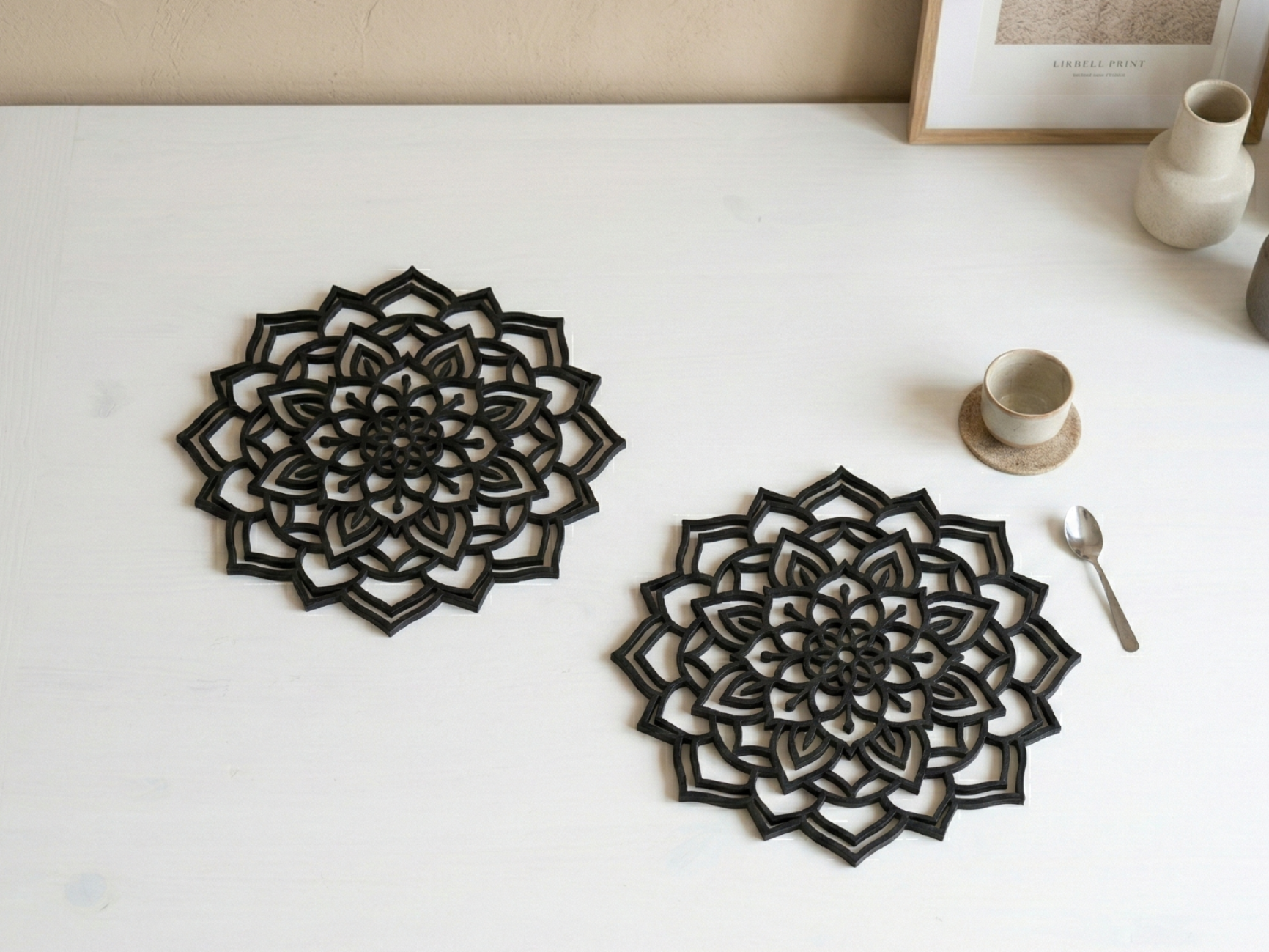 Elegant Geometric Mandala Wall Art, Coaster, Decor