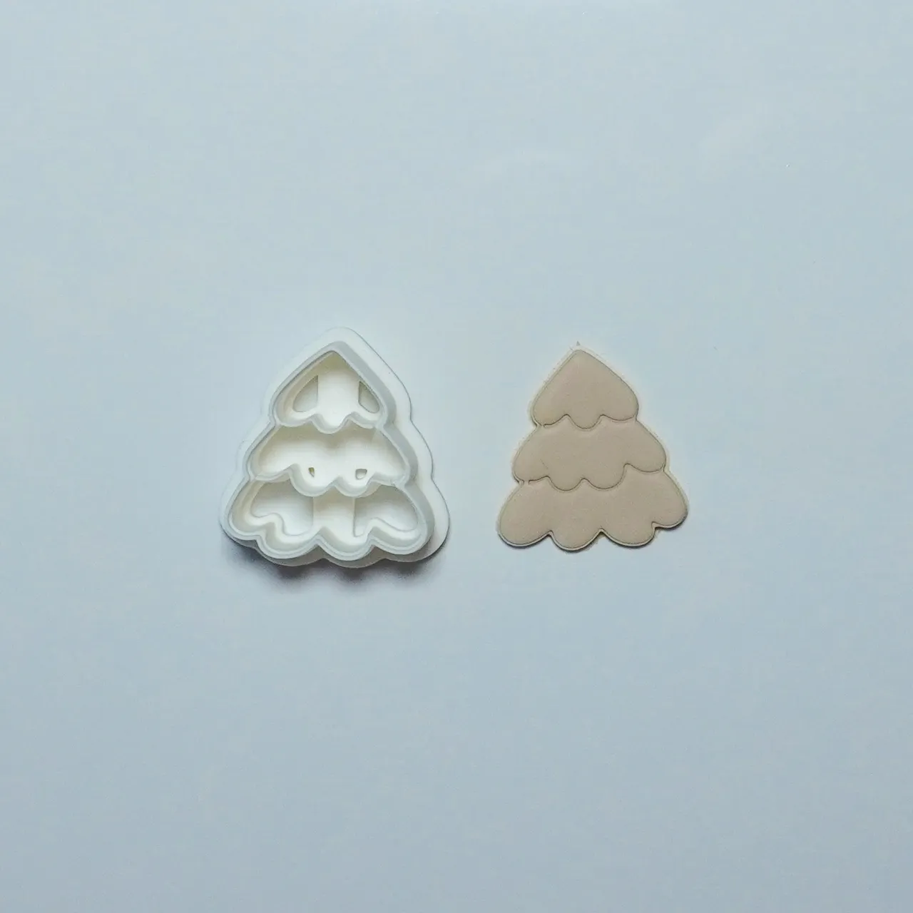 Christmas Tree Polymer Clay Cutter Earrings view 2