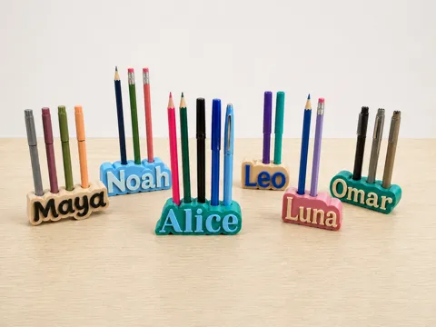 Soporte: Multilingual Custom Name Pencil Holder Generator — referencia de MakerWorld