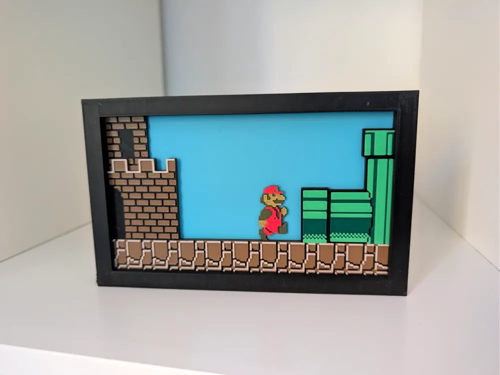 Super Mario Bros. — Pipe Transition 3D-printed pixel art