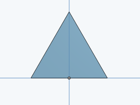 Flat Equilateral Triangle 42mm 2D Geometric Shape
