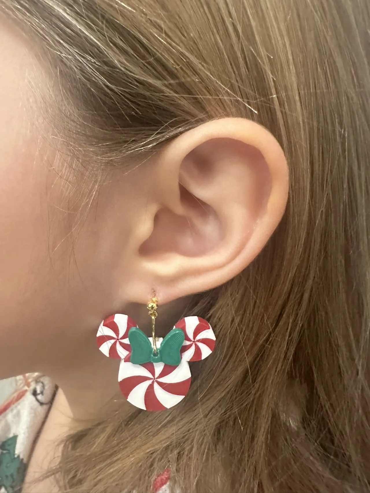 Mickey and Minnie Christmas Candy Earrings view 2