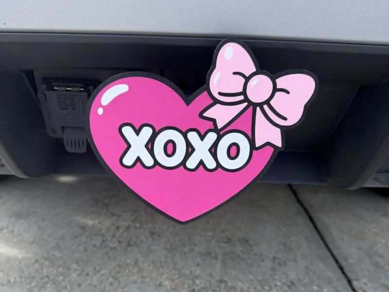 XOXO Heart Valentines Trailer Hitch Receiver Plug