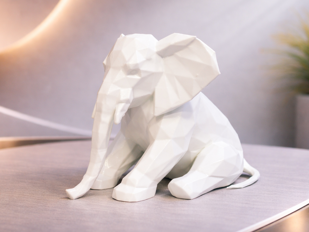 Sitting Elephant - Low Poly - Animal