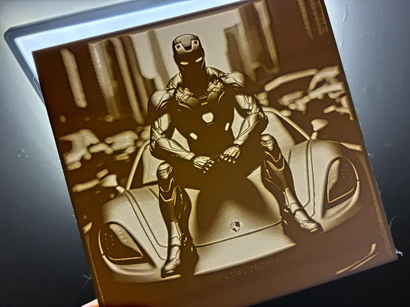 Lithophane Iron man Porsche