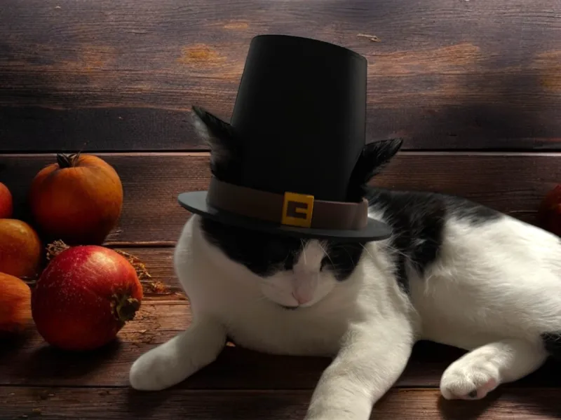 Cat Pilgrim Hat