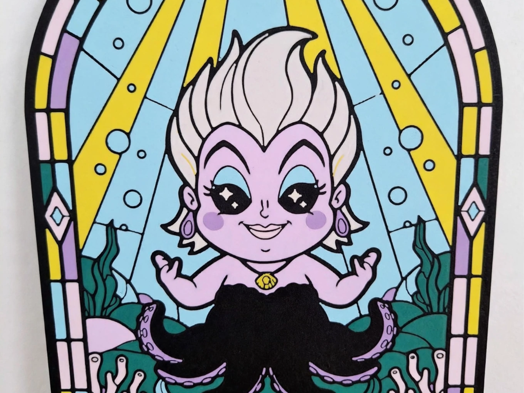 chibi ursula stained glass style light box